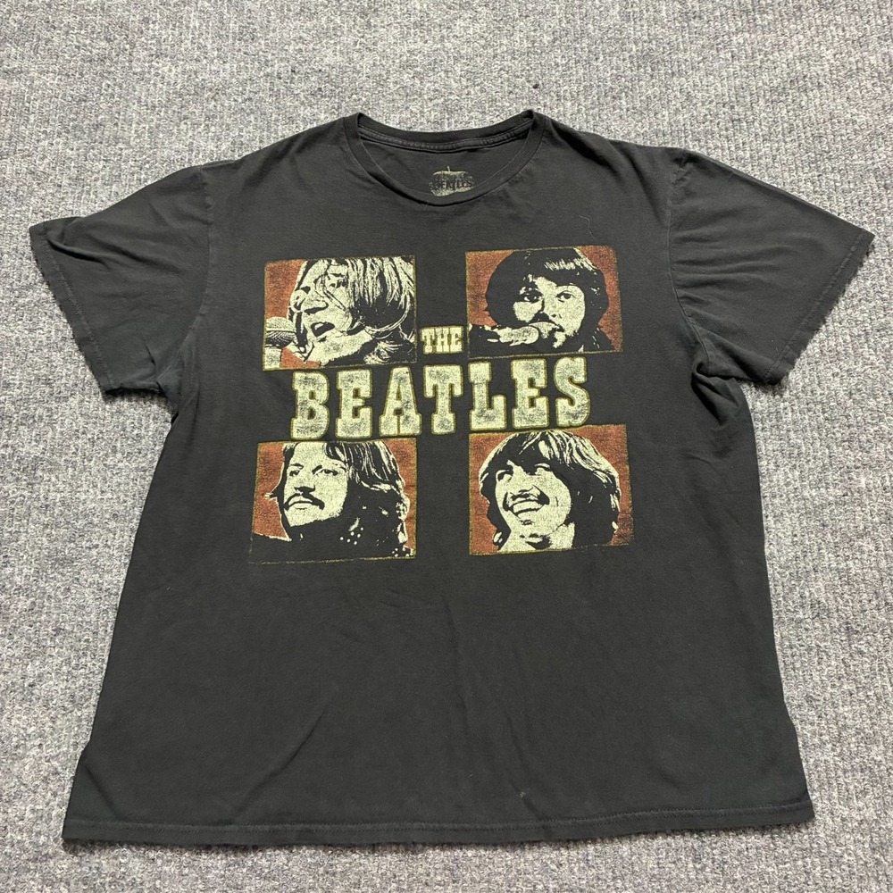 The Beatles Let It Be Mens T-Shirt Size Large Black Cotton Short Sleeve